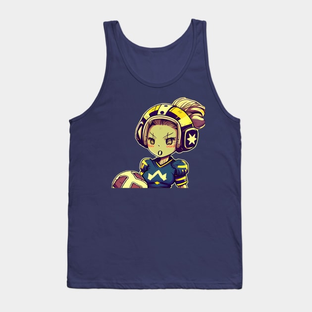 Kickin' Girl Power: Embrace the Coolness of Comic-style Female Football Tank Top by MLArtifex